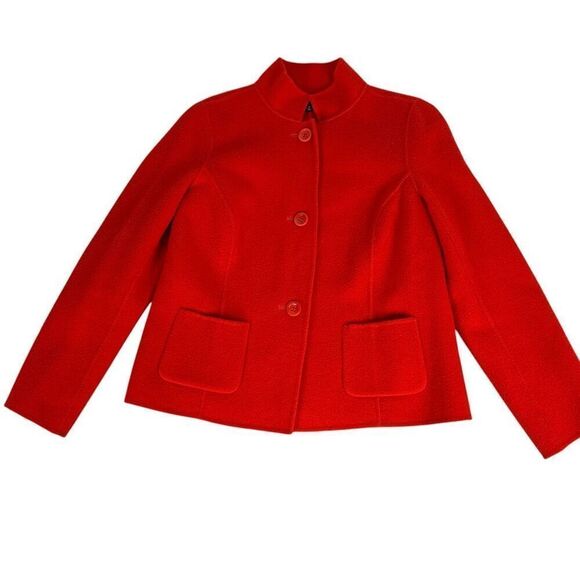 Talbots Orange 2P Lightweight Wool Blend Jacket - Picture 3 of 7